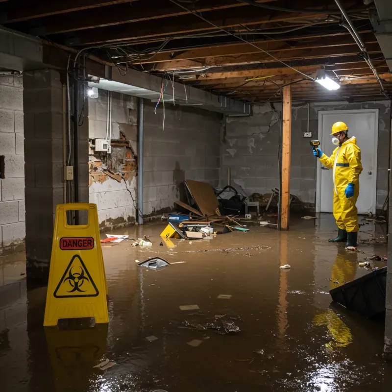 Flooded Basement Electrical Hazard in McHenry County, ND Property